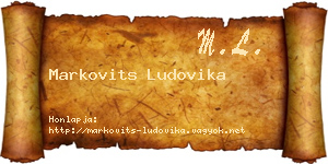 Markovits Ludovika névjegykártya